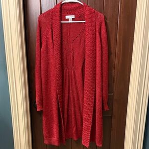 Christopher & Banks Vibrant Red Cardigan